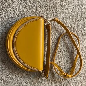 Yellow Leather Crossbody Bag
